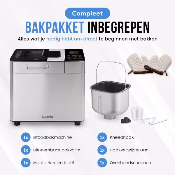 Luxuriq broodbakmachine inbegrepen