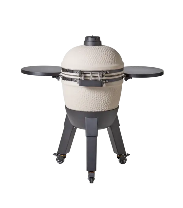 Moddern Special Grey kamado achteraanzicht met gesloten deksel en zwart minimalistisch design